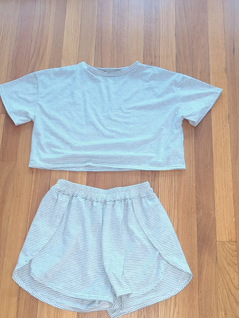 Bundle Of Two Striped Cotton-Blend Two-Piece Sleep Set - Pink & Grey - Picture 6 of 9